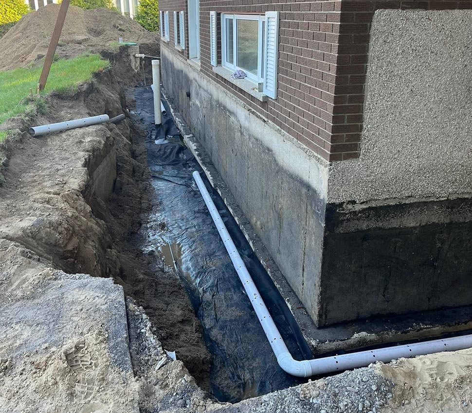 Drain français terrassement Saint-François-du-Lac