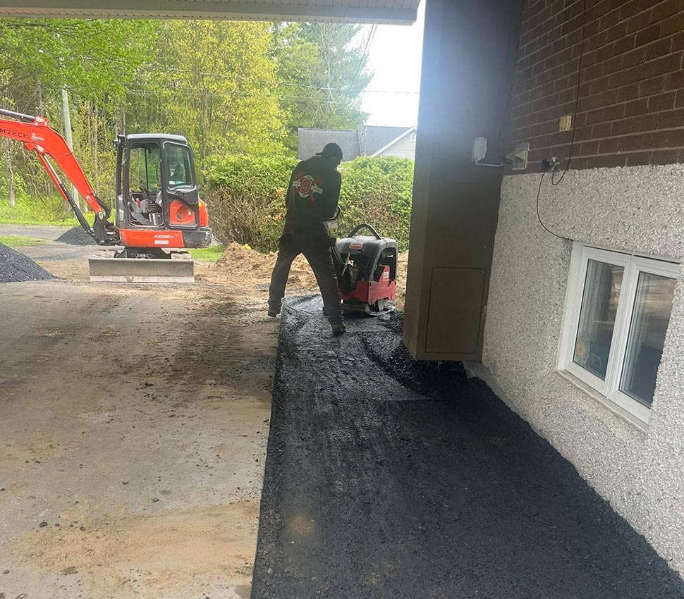 Drain français terrassement Yamaska